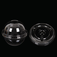 Tapas de cúpula de plástico PET transparentes, tapa plana transparente de Panda para té de burbujas, batido, cubierta de taza de café, 80mm, 90mm, 95mm