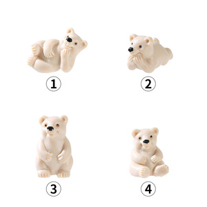 Figurines miniatures d'ours mignons en résine, lot de 4, décoration d'intérieur, ornements artisanaux artistiques, forme animale, plastique et résines - Product Image 4