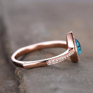 Anello a Goccia Irregolare Stile Turchese per Donne, Elegante Gioiello da Dito alla Moda - Product Image 6