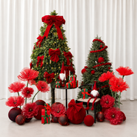 Décoration de scène de Noël avec fleurs rouges, accessoires géants en papier pour événements, décoration de mariage, affichage commercial, vitrine de centre commercial