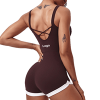 Combinaison de sport une pièce respirante et anti-transpiration en Spandex/Nylon pour femme – Idéale pour l'entraînement, la gym, le fitness, le Pilates et le yoga (vente en gros)