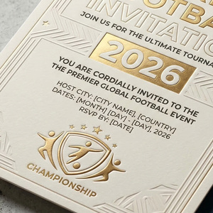 Invitations personnalisées <span class=keywords><strong>de</strong></span> luxe pour la Coupe du Monde <span class=keywords><strong>de</strong></span> Football 2026 – Cartes <span class=keywords><strong>de</strong></span> vœux estampillées à chaud or pour événements sportifs et fêtes - Product Image 2