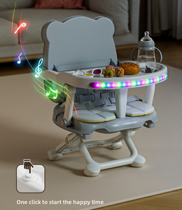 Chaise de <span class=keywords><strong>repas</strong></span> portable multifonctionnelle en plastique pour enfants, siège rehausseur pliable pour usage extérieur et hôtelier, design moderne - Product Image 3