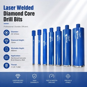 Scie cloche diamantée à segments turbo soudés au laser pour perçage humide 1-1/4"-7 UNC pour béton armé, brique et bloc - Product Image 1