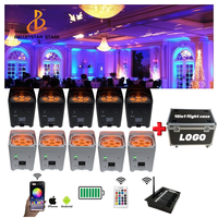 RGBWA + UV inalámbrico DMX con pilas LED Par Can 6x18W foco para fiestas de boda efecto de haz de hielo seco