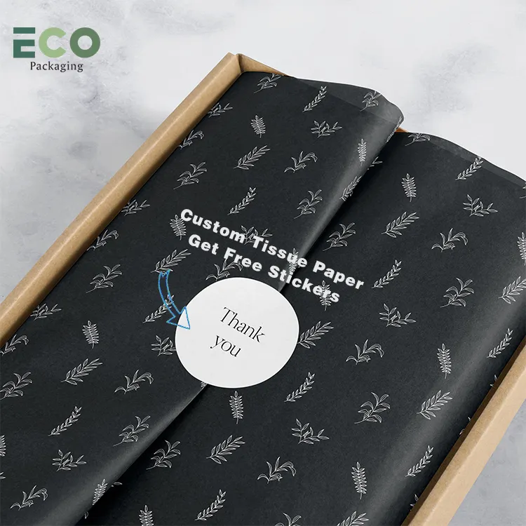eco friendly 17g custom logo free stickers wrapping tissue paper for clothes butter paper tissue papers