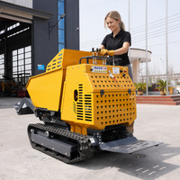 Mini-dumper sur chenilles avec benne rotative, Buggy tout-terrain sur chenilles pour le transport de boue, de béton dans les fermes, la construction et sur les terrains enneigés