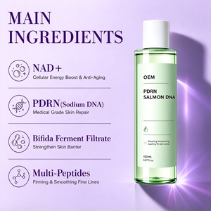 โทนเนอร์ OEM PDRN DNA แซลมอน ผสมบิวทิลีนไกลคอล กลีเซอรีน อัลลันโทอิน ช่วยเติมความชุ่มชื้น ฟื้นฟูผิว บำรุงผิวแห้ง หยาบกร้าน - Product Image 3