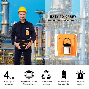 휴대용 4 in 1 멀티 가스 감지기 H2s Co O2 EX 황화수소 H2S 휴대용 가스 분석기 산소 농축기 분석기 - Product Image 6