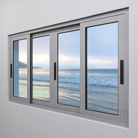Ventana Corredera Automática de Aluminio Clearview para Cocina, Diseño de Rejilla, Ventanas Correderas de Vidrio y Aluminio para el Hogar