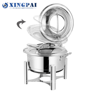 XINGPAI restaurant fournit des plats élégants en argent chauffe-plats buffet traiteur en acier inoxydable chauffe-plat électrique - Product Image 4
