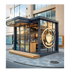 Casa Contenedor Prefabricada <span class=keywords><strong>de</strong></span> Acero y <span class=keywords><strong>Madera</strong></span> <span class=keywords><strong>de</strong></span> 10 pies, Diseño Moderno, Modular, Portátil, para Cafetería, Tienda, Quiosco, Uso en Exteriores - Product Image 1