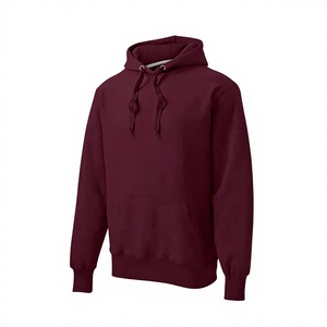 Sudadera con Capucha para Hombre, Color Granate, Corte Regular, Color Sólido, Informal, con Bolsillo Delantero, 100% Algodón, Forro de Invierno, Transpirable - Product Image 5