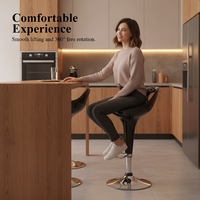 Tabouret de bar pivotant à 360 degrés, réglable en hauteur, en plastique ABS noir moderne, pour usage commercial intérieur/extérieur, vente en gros