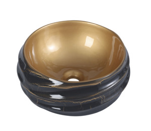 TAME PZ6524-P2 Vasque en céramique <span class=keywords><strong>de</strong></span> grande taille <span class=keywords><strong>de</strong></span> forme ronde <span class=keywords><strong>de</strong></span> haute qualité à poser sur le meuble Vasque <span class=keywords><strong>de</strong></span> salle <span class=keywords><strong>de</strong></span> bain Table <span class=keywords><strong>de</strong></span> toilette - Product Image 4