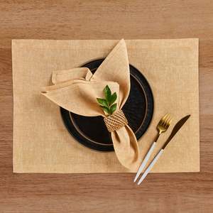 Sets de table en lin massif avec texture tissée naturelle pour événements commerciaux et salles de banquet - Product Image 1