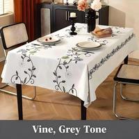Nappe carrée tricotée moderne, imperméable, résistante aux taches, brodée de fleurs, écologique, réutilisable, personnalisable, avec pompons