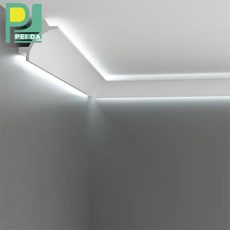 Cornisas de Gypsum, diseños con luz LED lineal para decoración de techo