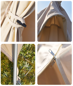 Tente indienne légère d'extérieur avec auvent, tente pyramidale portable de luxe, tente de camping pliante et résistante aux intempéries (2.2*2.2m/7.2 * 7.2ft) - Product Image 6