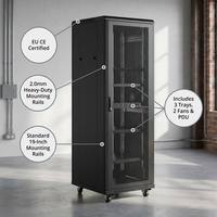 Rack de Servidor de Profundidad Completa de 32U y 1000 mm, 19 Pulgadas, para Almacenamiento Empresarial e Infraestructura de Centro de Datos de Alta Densidad