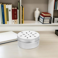 Boîtes en aluminium rondes de 80 ml, boîtes métalliques vides avec couvercles creux, contenants à épices rechargeables pour aromathérapie, diffuseurs d'air frais, bougies