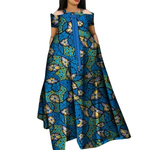 <span class=keywords><strong>Robe</strong></span> élégante grande taille pour femme, coupe trapèze ajustée, imprimé <span class=keywords><strong>wax</strong></span> africain, avec détail nœud, <span class=keywords><strong>Bazin</strong></span> Dashiki, tenue de soirée d'été 5271 - Product Image 2