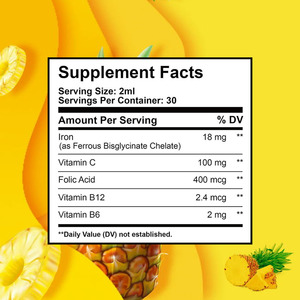Gotas Líquidas de Hierro de Marca Privada OEM con Vitaminas, Suplemento que Apoya la Salud Digestiva y Ayuda a Reducir la Fatiga para Adultos - Product Image 3