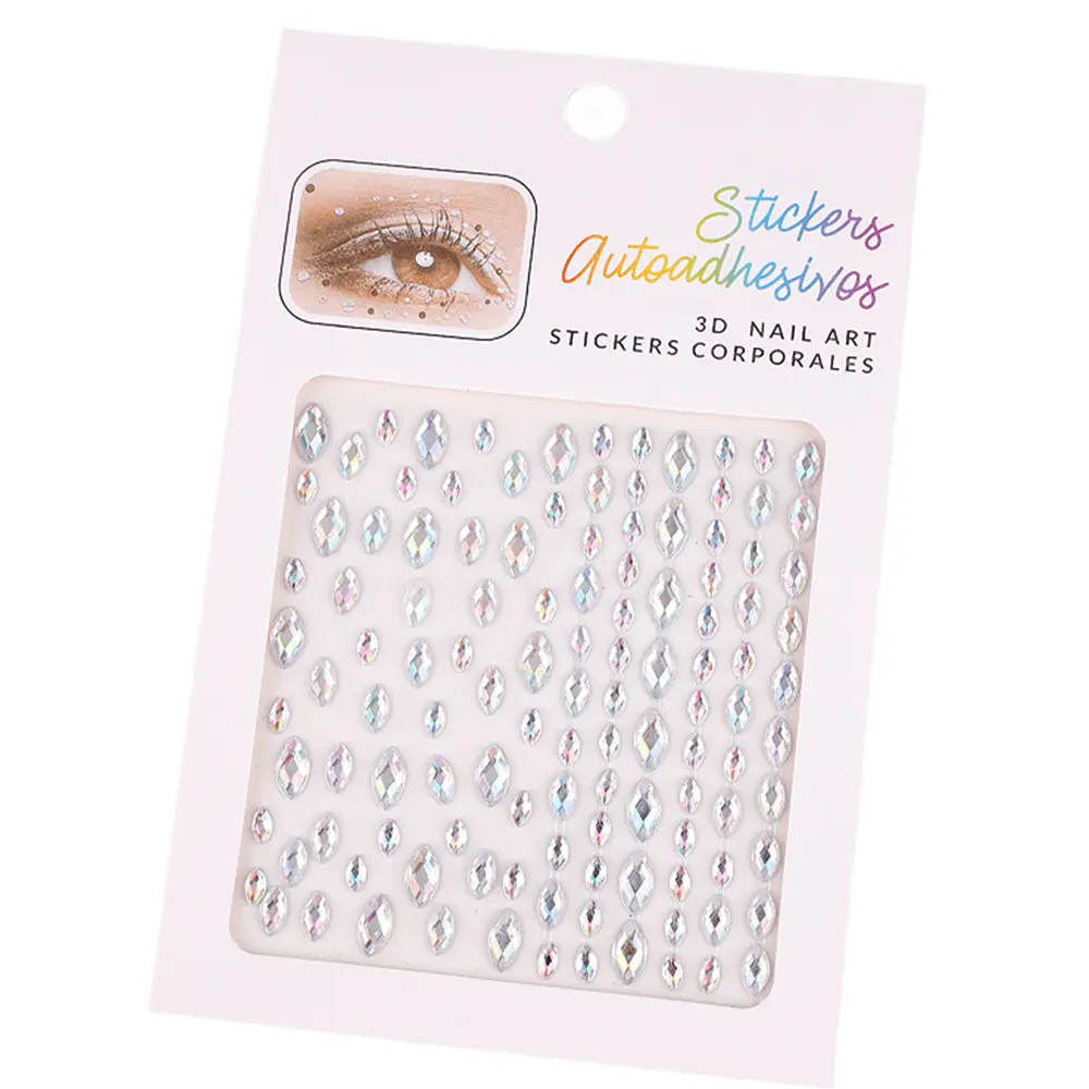 Kristallen Oogjuwelen Zelfklevende Strass Stickers Body Eye Nail Diamant Stickers Podium Schoonheidstools