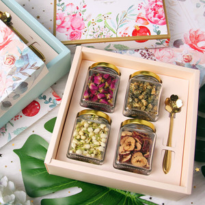 Caja de Regalo de Té Saludable Diario de 120g, Té Saludable para Bajar de Peso con Rosa, Jazmín, Crisantemo y Dátiles Rojos - Product Image 1