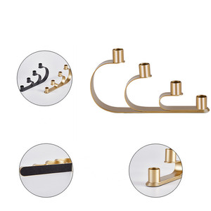 4-Cánh Tay Cong Kim Loại Nến Cao Hình Dạng Trụ Cột Nhôm & Vàng Trang Trí Nội Thất Giáng Sinh Chủ Sở Hữu Nến Đèn Lồng Candlabra Loại - Product Image 5