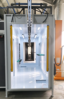 Lini Pelapisan Bubuk Elektrostatik, Booth Semprot Konveyor, Oven Pengering, Kontrol PLC untuk Baja, Besi, Aluminium, Tembaga, Kayu