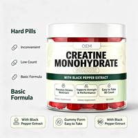 Gummies de créatine monohydrate OEM, 90 unités, avec extrait de poivre noir, complément alimentaire