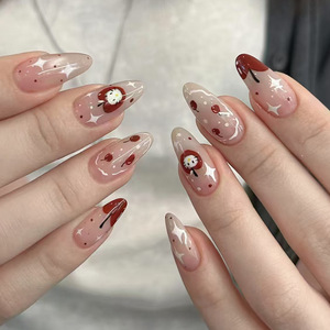 Phong Cách Mới Thời Trang Báo Chí Trên Sang Trọng Quan Tài Móng Tay Tùy Chỉnh Nữ Diễn Viên Ballet Nail Mẹo Nhân Tạo Móng Tay Giả - Product Image 3