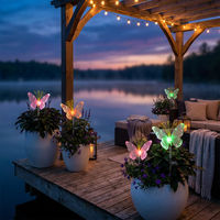 Guirlande lumineuse solaire LED en forme de papillon, imperméable, pour extérieur, jardin, décoration féerique pour fête, vacances, maison, chemin, pelouse, ornement