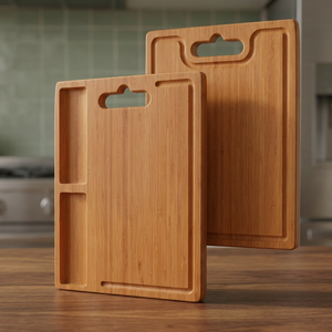 Bamboo Solid Chopping <b>Board</b> with Handle Eco-Friendly Round Kitchen Cutting <b>Board</b> Durable Multipurpose Food Prep <b>Tool</b> - Product Image 2