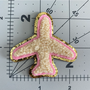 Оптовая продажа, нашивки с мультяшными рисунками, самолет, якорь, фламинго, пальма, синель, OEM, железо, лазерная резка, блестящий патч - Product Image 3