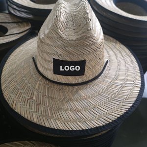 <span class=keywords><strong>Sombrero</strong></span> de Paja Panamá con Borde Ancho y Diseño Hueco, Impresión Serigrafiada, Unisex, para Playa, Pesca y Actividades al Aire Libre - Product Image 1