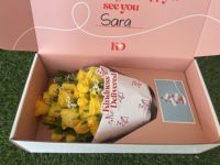 Boîte d'emballage florale imprimée sur mesure pour fleurs mélangées Boîte d'emballage et de livraison de bouquet pour les magasins de fleuristes en ligne Cadeaux pour événements