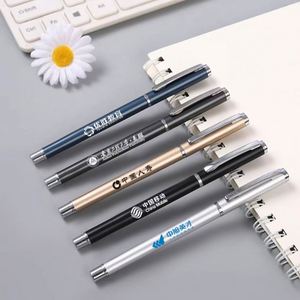 Stylos à encre gel promotionnels de haute qualité 0,5 mm, impression de logo personnalisé, stylos métalliques professionnels - Product Image 2