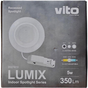 LED Spotlight 5W 350Lm 70MM 3xCCT <b>Downlight</b> - Product Image 2