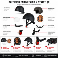 Casque de moto ouvert avec visière solaire amovible, protection d'oreille en cuir vintage, logo personnalisé, ABS, Casco Capacete Moto
