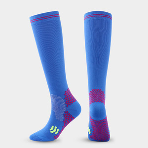 Chaussettes de compression unisexes pour la course à pied, les sports de plein air, en nylon, couleur unie, multicolores CY0026 - Product Image 3