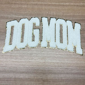 Оптовая продажа, вышитые буквы, синели, железные патчи на заказ, вышитые, Бог, хороший синель, патчи для одежды - Product Image 3