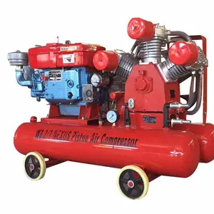 Venda quente 125 cilindro diâmetro 3.2/7 portátil diesel 7bar mineração pistão compressor de ar