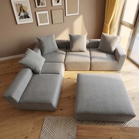 Modulares Konvertierbares Sofa-Set - Starke Schaumstoffunterstützung Rahmenloses Design. 6-Sitzer Luxuriöses Wohnzimmer- & Mall-Kompaktsofa
