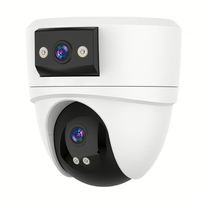 Kamera Dome Nirkabel Okam Pro Dual Lens 6MP untuk Keamanan Rumah Dalam Ruangan, Penglihatan Malam Berwarna, Audio Dua Arah, Deteksi Gerakan Pan-Tilt