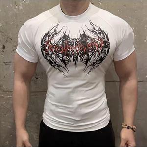 <b>Mens</b> Dark Metal Bat Logo Compression Tee <b>Stretch</b> Slim Fit Formal Woven Fitness Training Sport T-shirt - Product Image 3