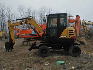 Mini pelle à roue hydraulique, SANYI, 6 tonnes, petite excavateur à main, bon état, SY65W - Product Image 5