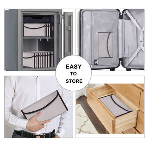 White Fireproof <b>Document</b> <b>Bag</b> Waterproof Envelope Pouch File Holder for Home Office School Use - Product Image 4