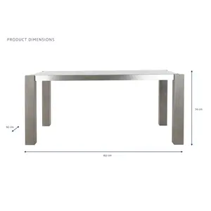 Table à manger en chêne et aluminium 162x92x74 cm gris-verre - Product Image 1